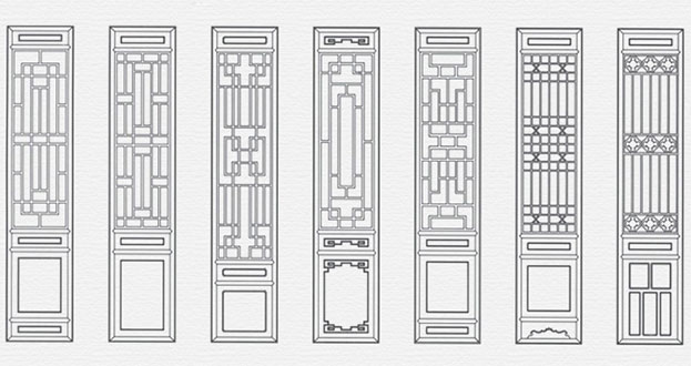 永昌常用中式仿古花窗图案隔断设计图